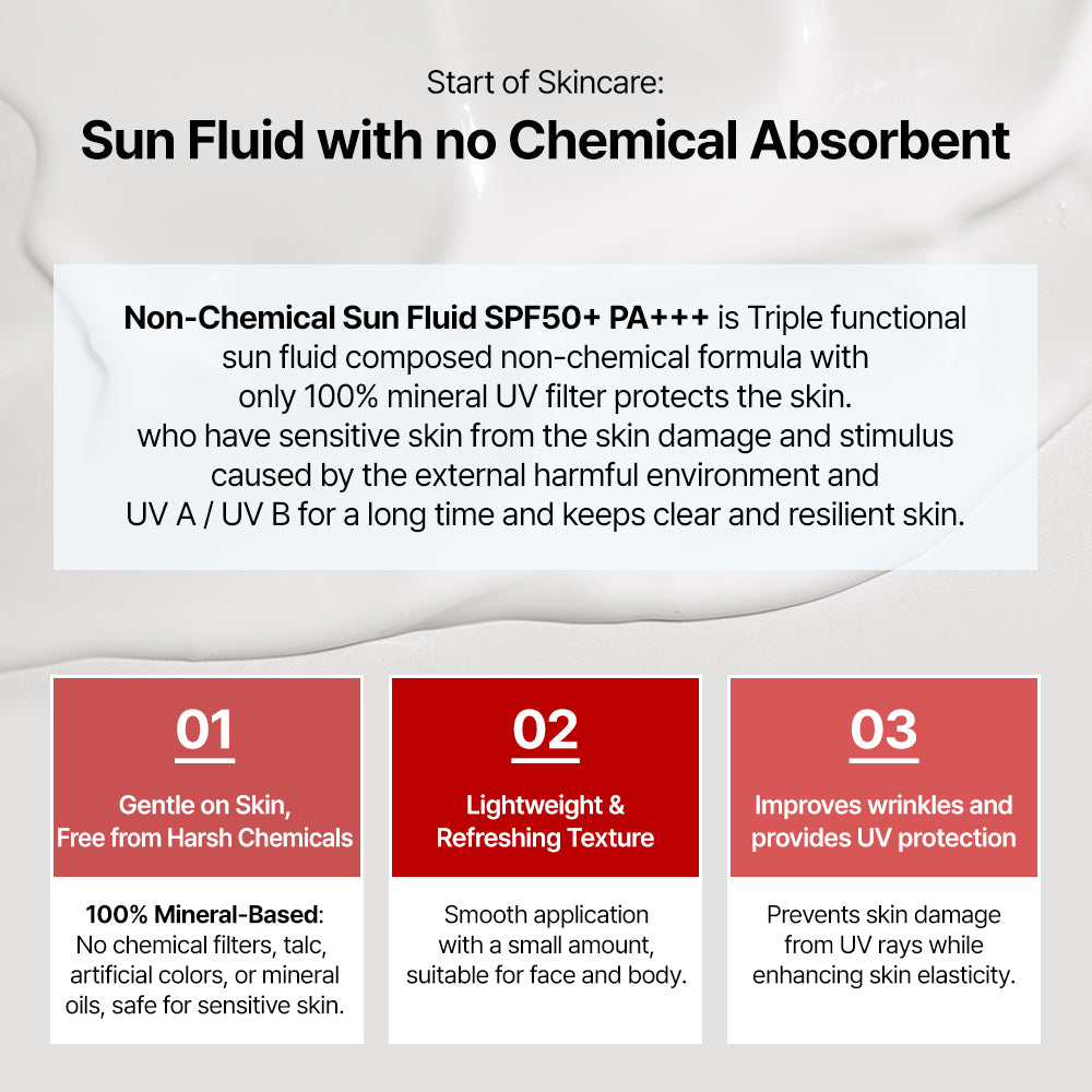 DR+LAB Non-Chemical Sun Fluid SPF50+ PA+++ – Dr+Lab Cos-Medi-Skin