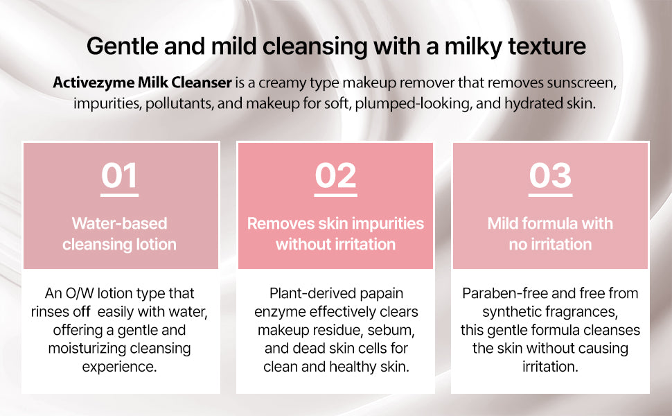 ボディ・フェイスケア INSTRUCTIONS DR+LAB Activezyme Milk Cleanser – Dr+Lab Cos-Medi-Skin